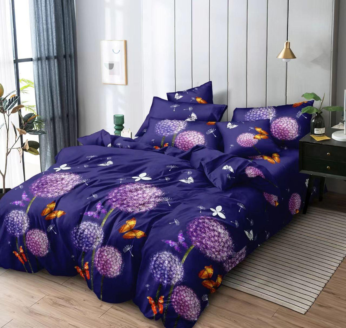 Lenjerie de Pat cu Elastic pentru 2 Persoane
