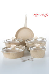 Set 9 piese fonta ondulata EVREN CREAM